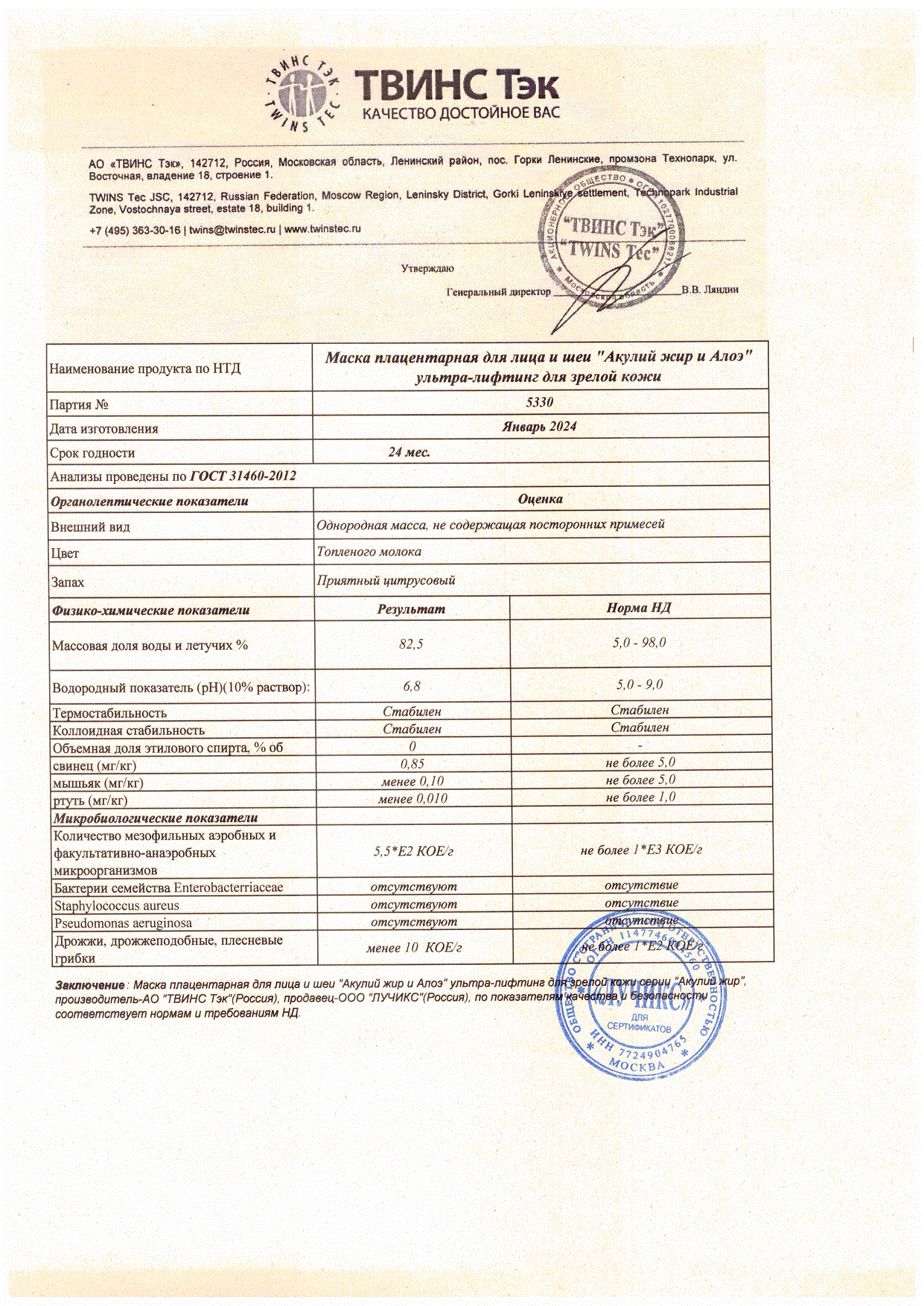 Паспорт №012024